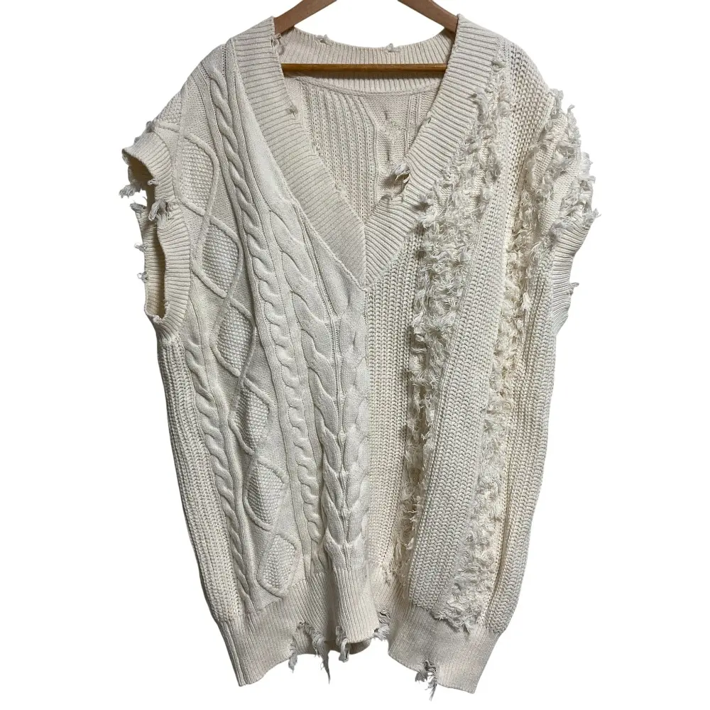 24AW GRACE CONTINENTAL グレースコンチネンタル クラッシュニットトップセーター 0124343082 サイズ36 ホワイト
