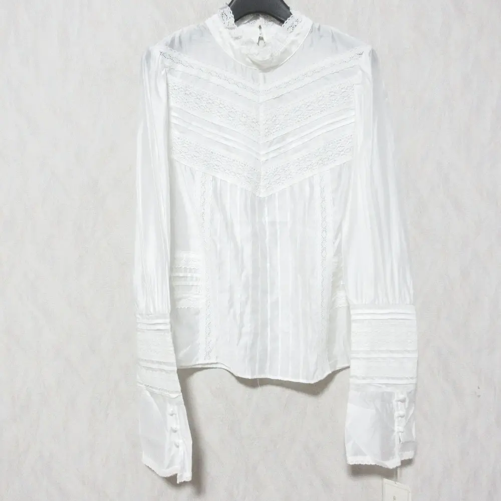 24AW GRACE CONTINENTAL グレースコンチネンタル レースコンビハイネックトップ ブラウス 0124441112 36 ホワイト