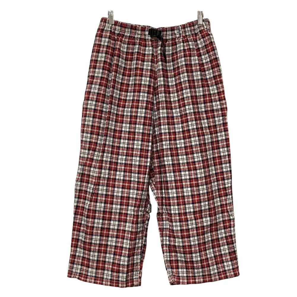 GRAMICCI グラミチ LINEN BALLOON PANTS リネン チェック柄 ワイド バルーンパンツ GLP-20S034 M レッド系