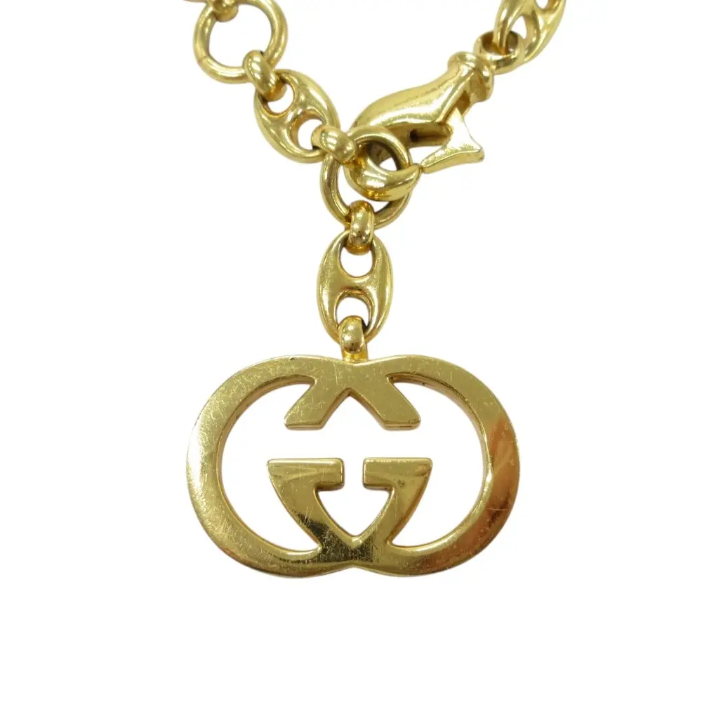 GUCCI オールドグッチ ヴィンテージ インターロッキングG チェーンベルト ネックレス 65 ゴールド