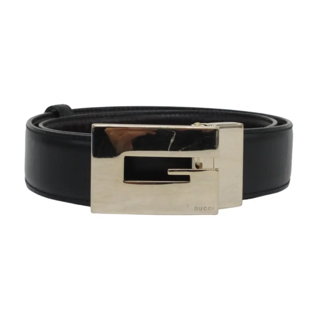 GUCCI グッチ Gバックル リバーシブル レザーベルト 036・1192・1373 ブラック×ダークブラウン