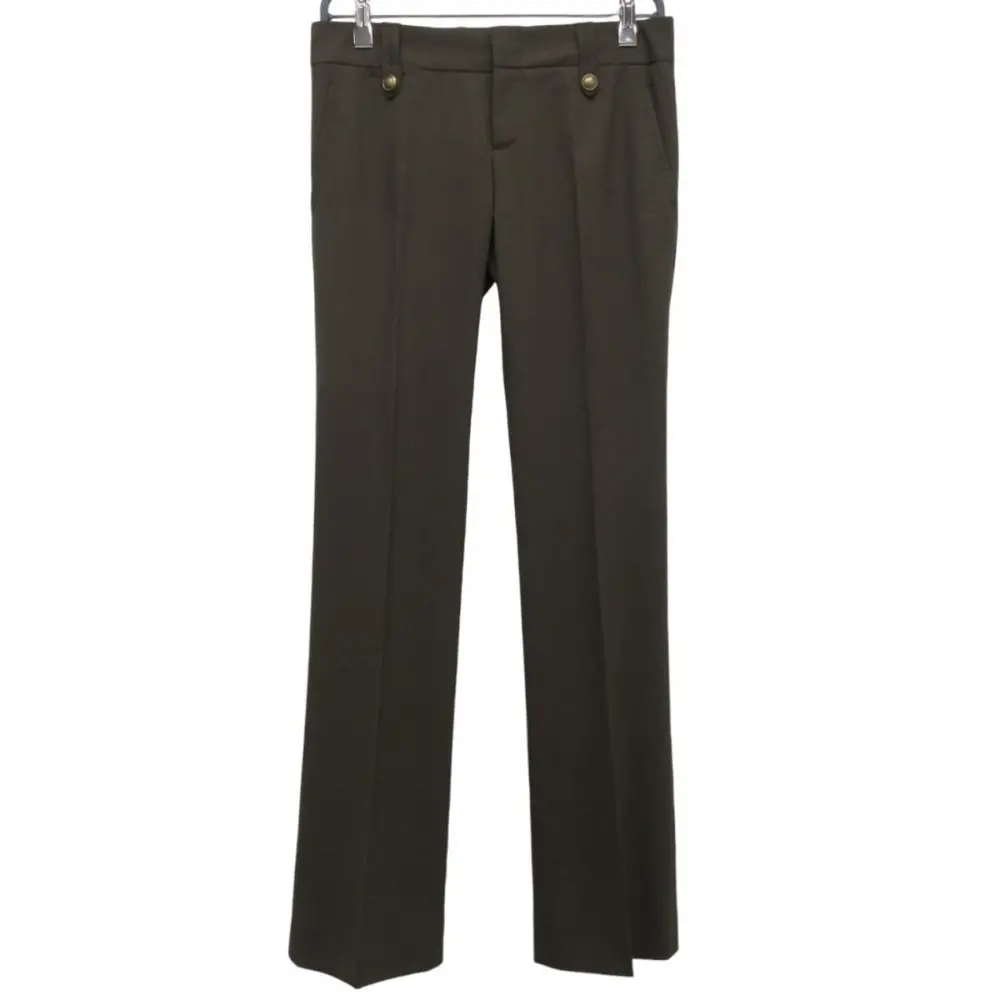 GUCCI グッチ ヒステリアロゴボタン ウール フレア タックパンツ 204867 ZS005 サイズ40 ブラウン