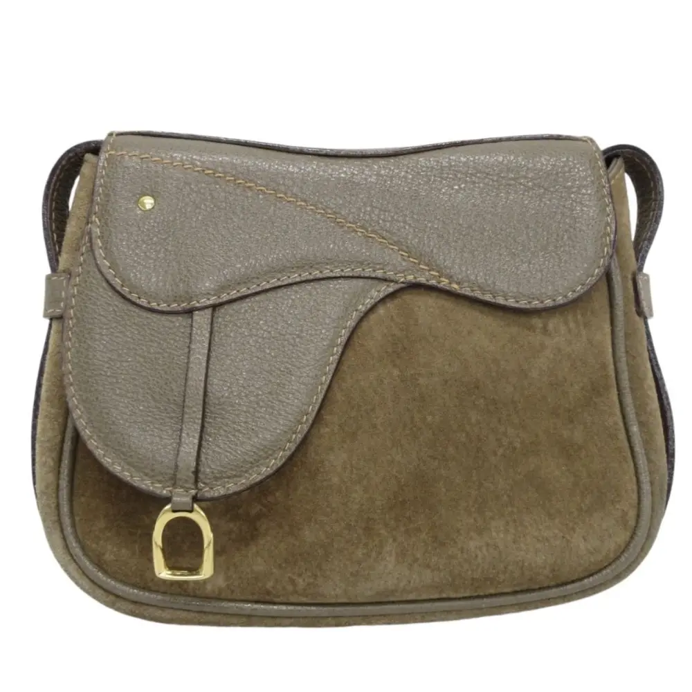 GUCCI グッチ オールドグッチ レザー スエード サドルバッグ ミニショルダーバッグ アースカラー ブラウン