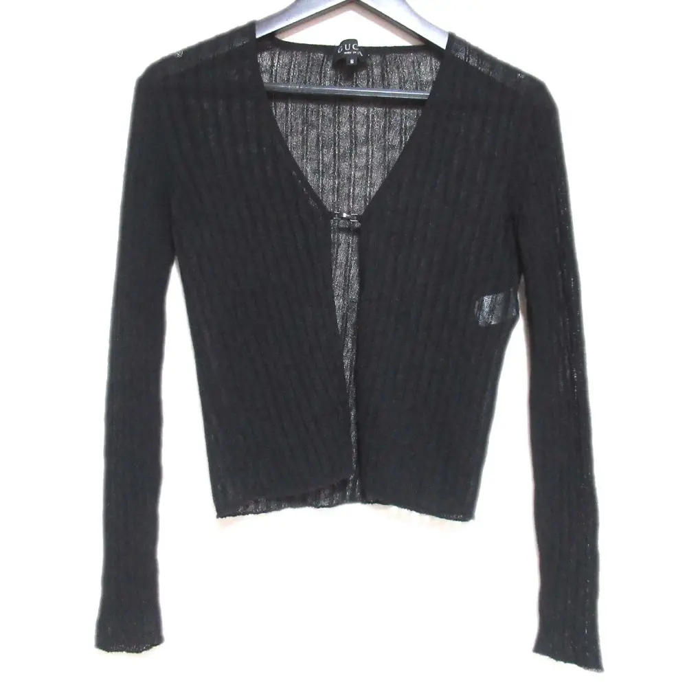 GUCCI グッチ 98年 トムフォード期 ヴィンテージ ロングスリーブ 長袖 ショート丈 クロップド ニットカーディガン Sサイズ ブラック