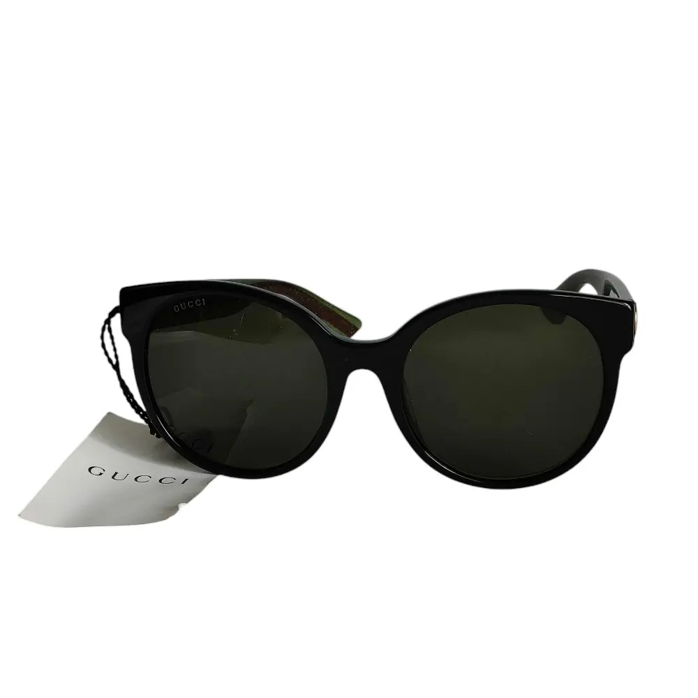 GUCCI グッチ ラメ グリッター シェリーライン セルフレーム サングラス 眼鏡 アイウェア GG0035SA 56□50-145 ブラック