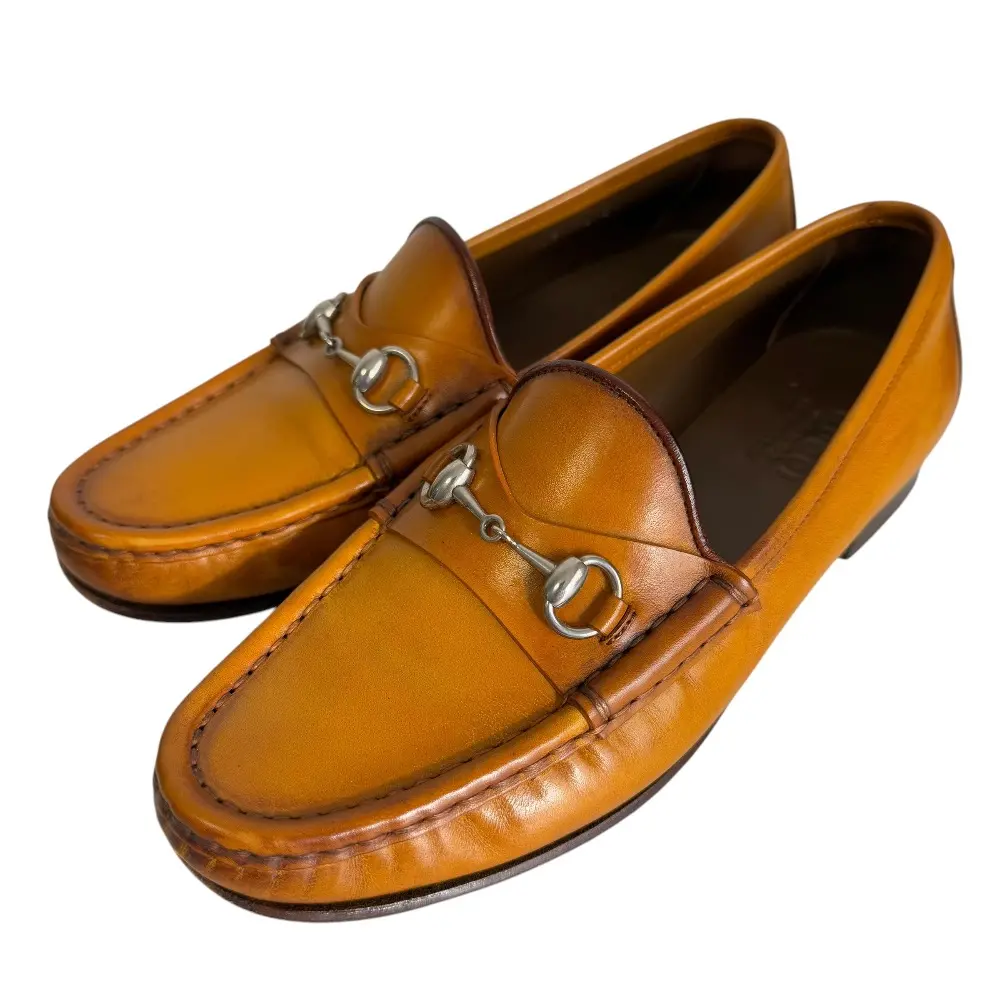 GUCCI グッチ レザー ホースビット ローファー 35 22cm相当 キャメル