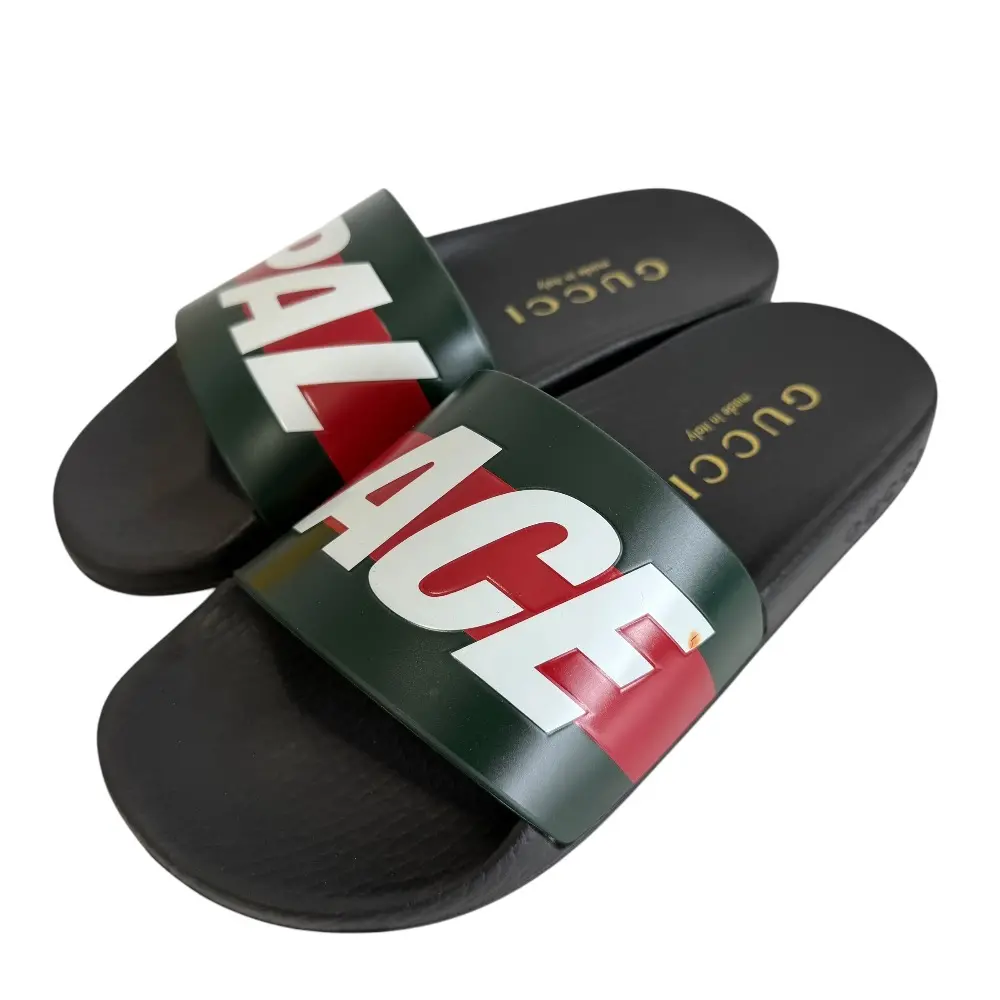 GUCCI×PALACE グッチ パレス Logo Web Sandal シェリーライン スライドサンダル 約24.5cm ブラック