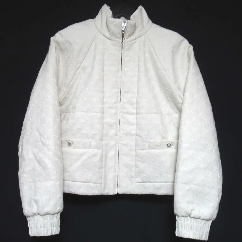 24AW GUCCI グッチ GGキャンバス ボンバージャケット ジップアップ パデッドジャケット 761697 38サイズ 160/84Y クリーム