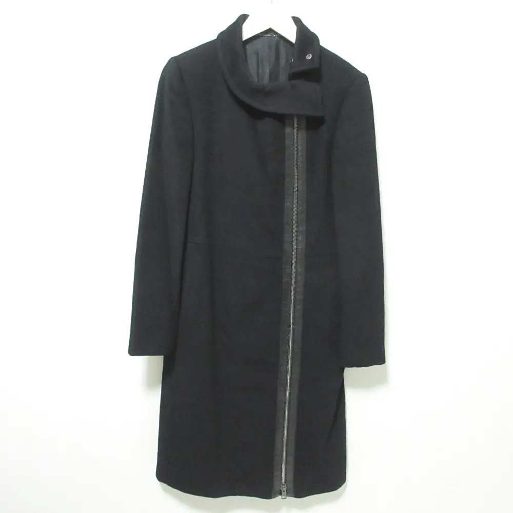 GUCCI グッチ トムフォード期 2001年製 カシミヤブレンド ダブルジップ スタンドカラーコート 40 ブラック