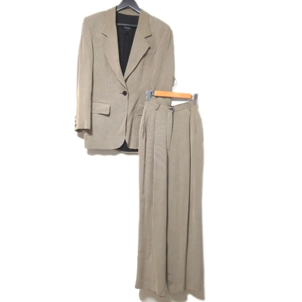GUCCI グッチ トムフォード期 ストライプ柄 テーラードジャケット+スラックスパンツ セットアップ スーツ 42 ベージュ