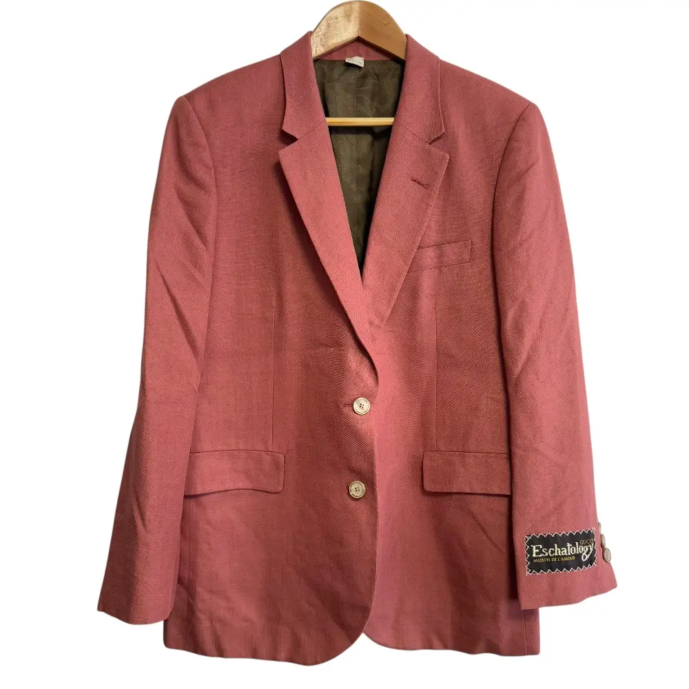 GUCCI グッチ リネンブレンド シングル 2B テーラードジャケット 42 テラコッタ