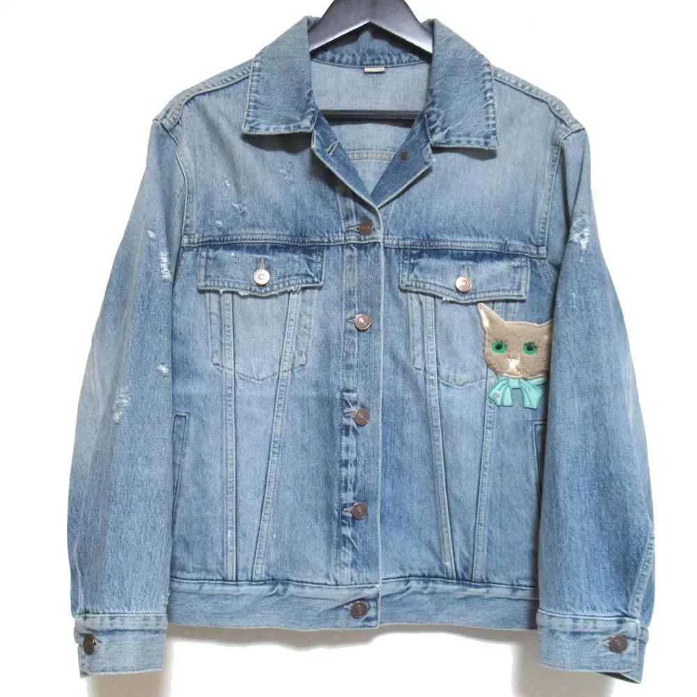 GUCCI グッチ 猫 キャットアップリケ デニムジャケット Gジャン トラッカージャケット 661689 36サイズ 155/80Y インディゴブルー