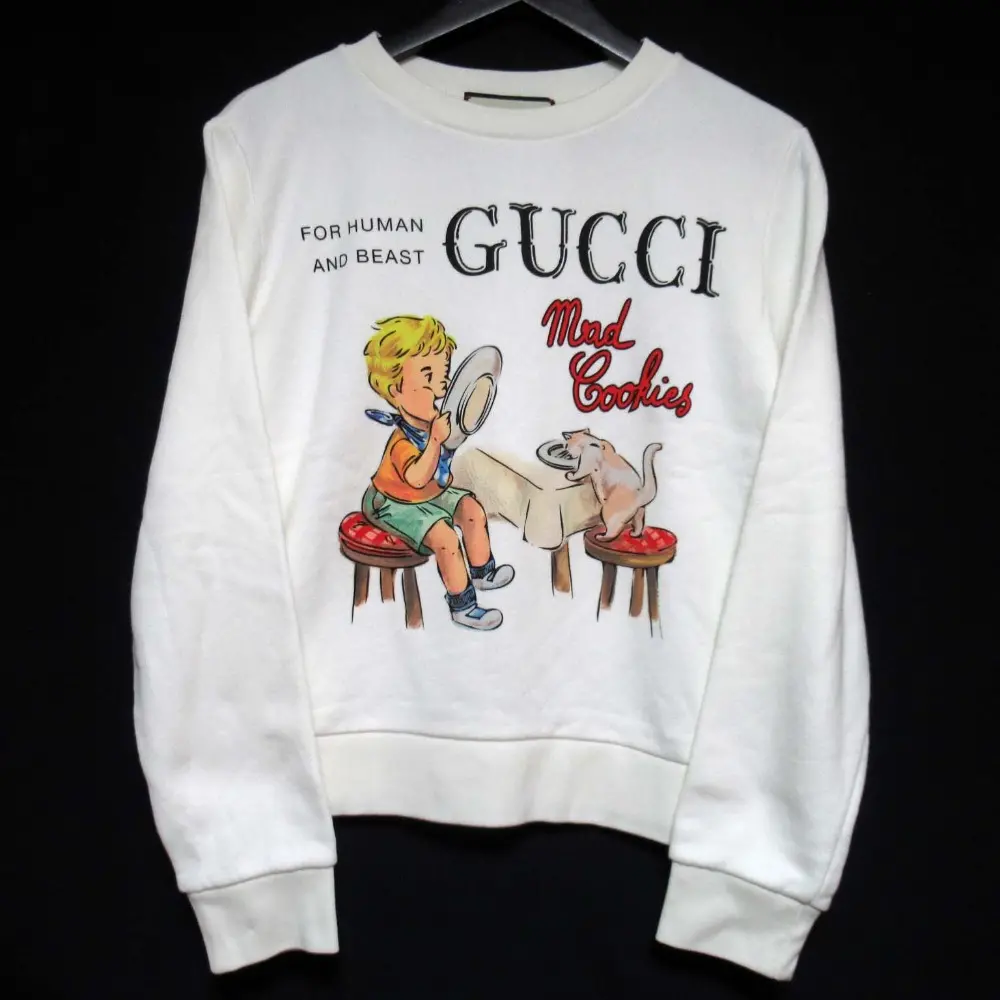 GUCCI グッチ Mad Cookies プリント ロングスリーブ 長袖 スウェットシャツ トレーナー 623450 XJCX4 Sサイズ 165/88Y ホワイト