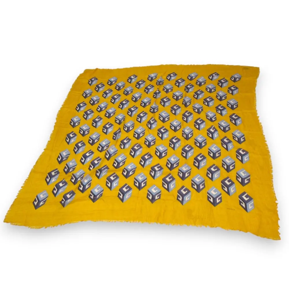 GUCCI グッチ キューブモチーフ Gマーク ストール ショール マルチカラー