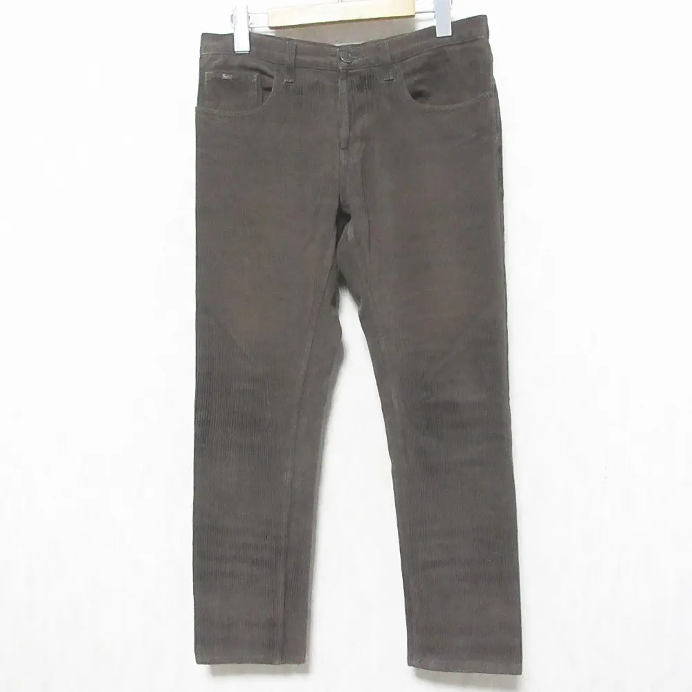 GUCCI グッチ ストライプ ボタンフライ ローウエスト コットンパンツ 303347 XZ753 44 ブラウン