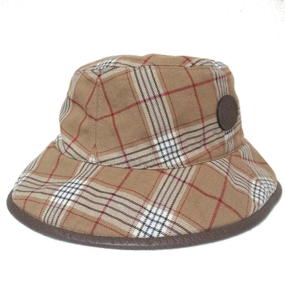 22SS GUCCI グッチ チェック柄×GGスプリーム キャンバス リバーシブル バケットハット M 58cm ユニセックス ベージュ系