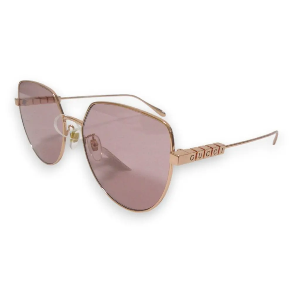 GUCCI グッチ Metal Round Frames メタル ラウンドフレーム サングラス 眼鏡 アイウェア GG1435SA 58□17 145 ピンクゴールド