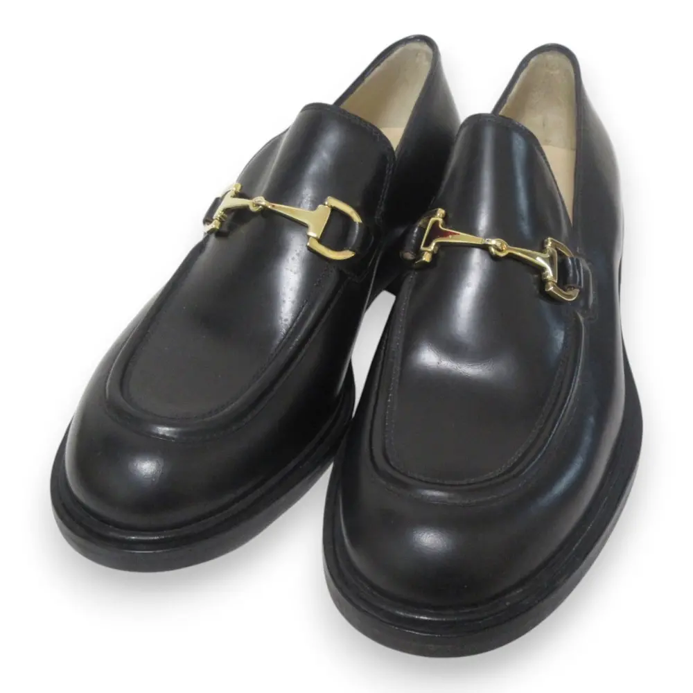 GUCCI グッチ トムフォード期 レザー ホースビット ローファー 36 約23cm ブラック×ゴールド金具