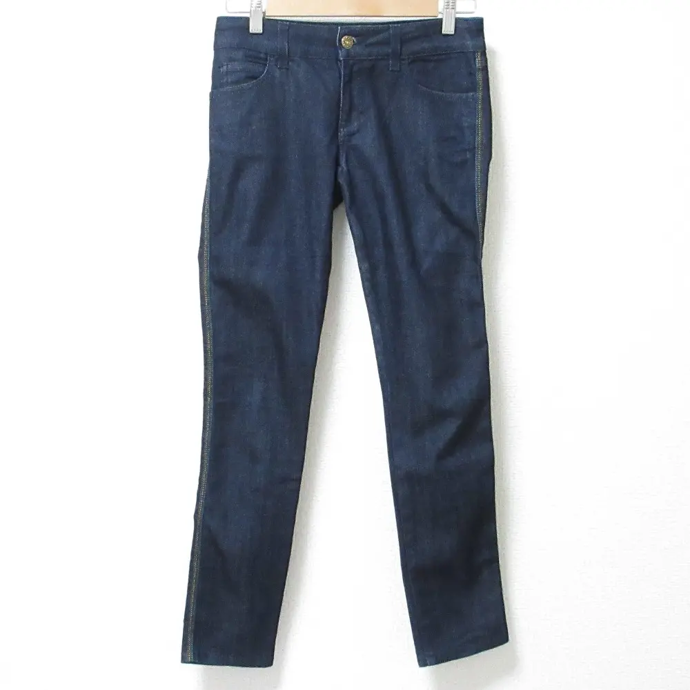 GUCCI グッチ fuseaux ストレッチ レインボー ロゴ刺 スキニー スリム デニムパンツ ジーンズ サイズ36 インディゴ