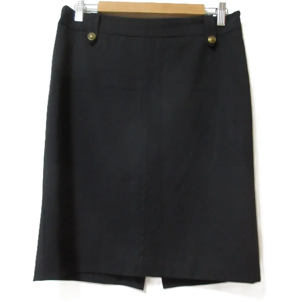 GUCCI グッチ クレストボタン ストレッチ ひざ丈 タイトスカート サイズ40 ブラック