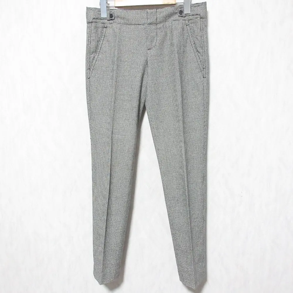 GUCCI グッチ 千鳥格子柄 ウール ストレッチ スリム テーパードパンツ スラックス トラウザー 40 ブラック×ホワイト