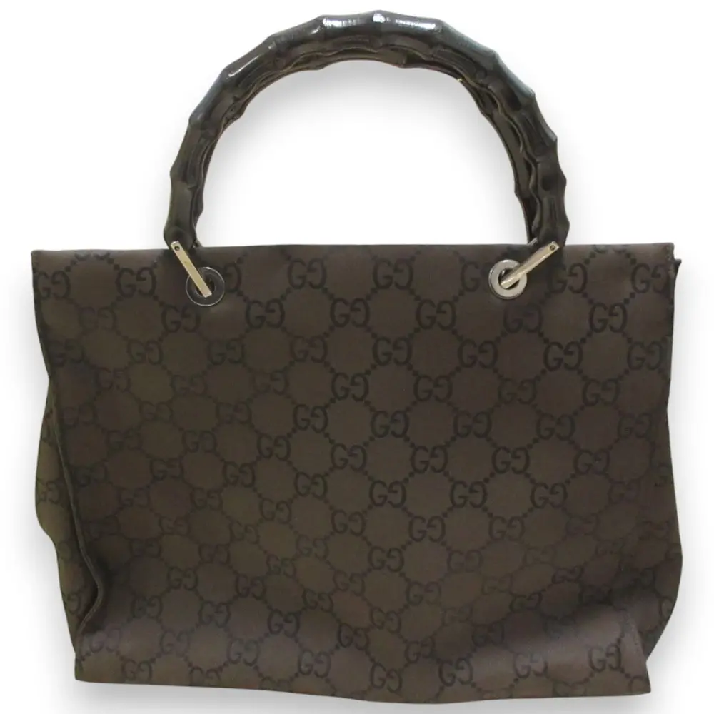 GUCCI グッチ GG柄 バンブーハンドル ハンドバッグ トートバッグ 1010 2404 ブラウン ブラック