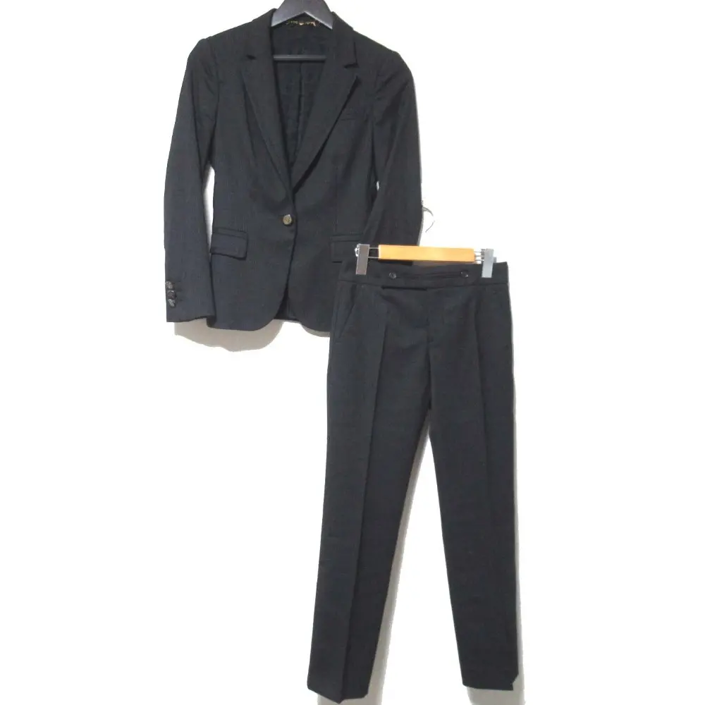 GUCCI グッチ ピンストライプ柄 テーラードジャケット スラックスパンツ スーツ セットアップ 36サイズ チャコールグレー