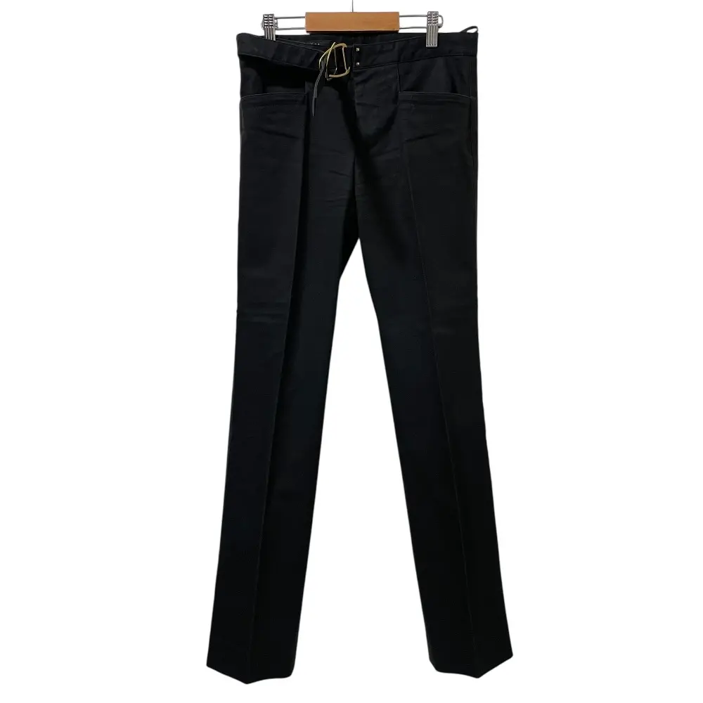 クリーニング済み GUCCI グッチ トムフォード期 ウエストバックル チノパンツ 38 ブラック