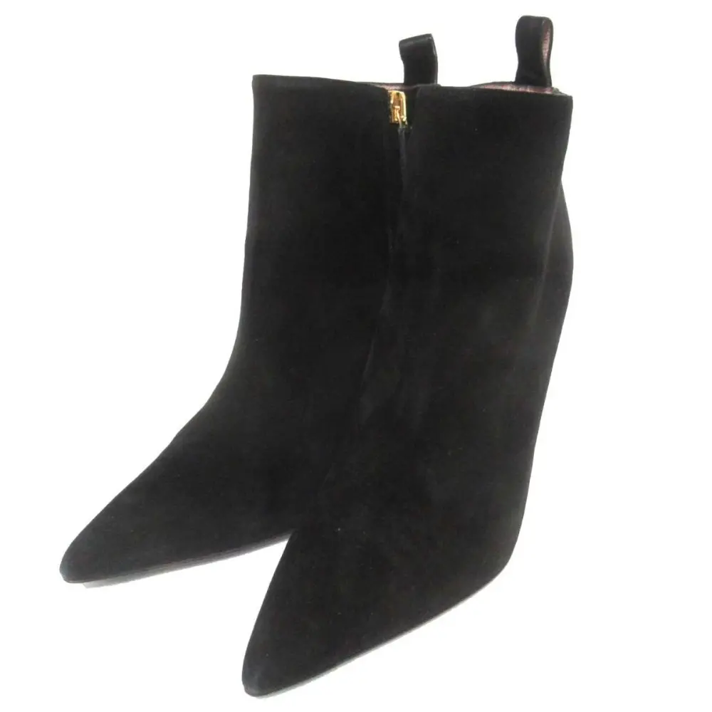 GUCCI グッチ スエード レザー ピンヒール ハイヒール ブーティー アンクルブーツ 391967 36サイズ 23cm ブラック
