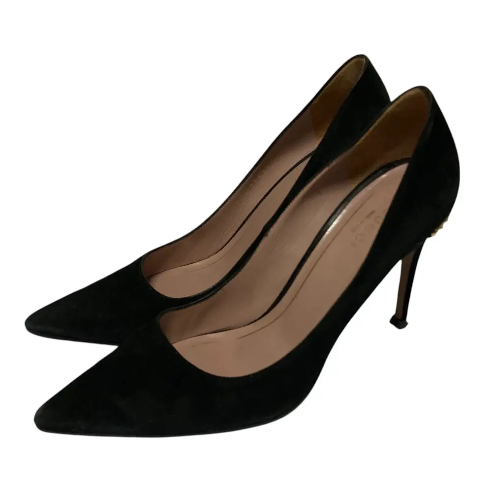 GUCCI グッチ スエード ポインテッドトゥ パンプス 36 23cm相当 ブラック