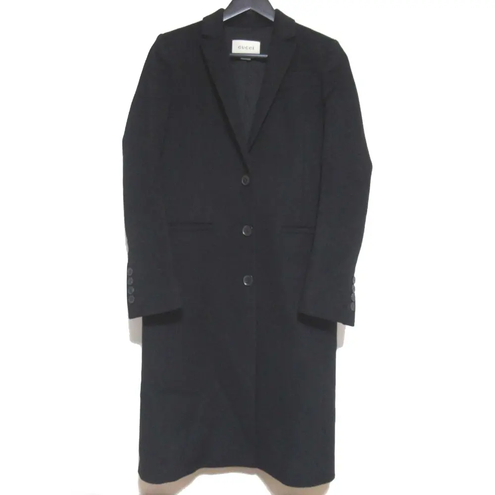 GUCCI グッチ ウール シングル チェスターコート サイズ36 ブラック