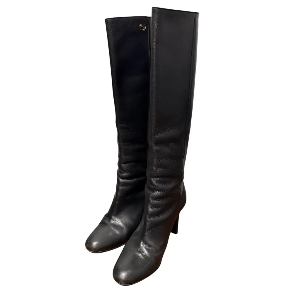 GUCCI グッチ レザー ロングブーツ サイズ36 23cm相当 ブラック