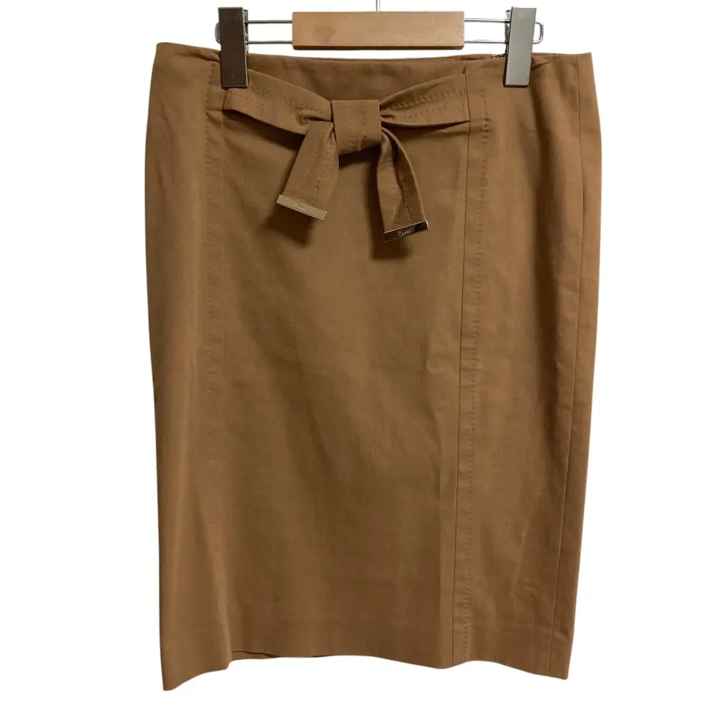 GUCCI グッチ ストレッチ ウエストリボン スカート サイズ38 キャメル