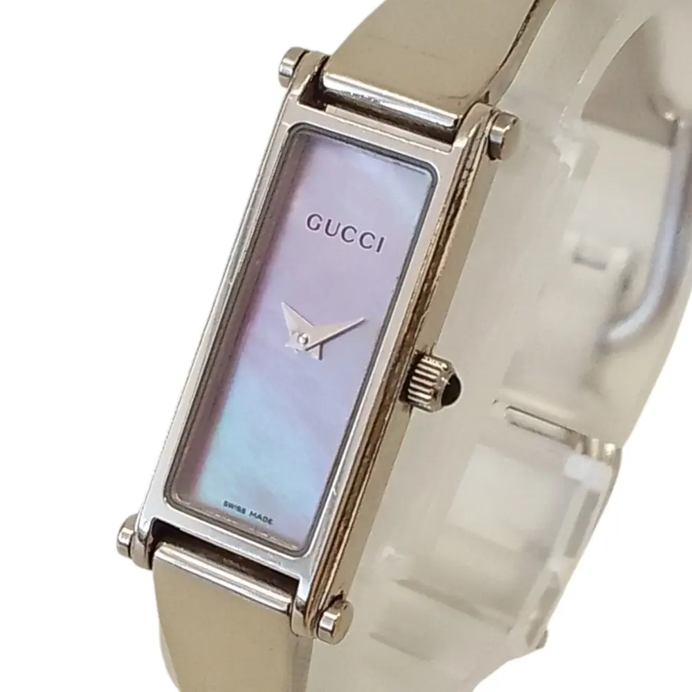 GUCCIグッチ 1500L クォーツ 腕時計 レディースウォッチ ピンクシェル文字盤 SS シルバーカラーの買取実績【2025年6月買取】