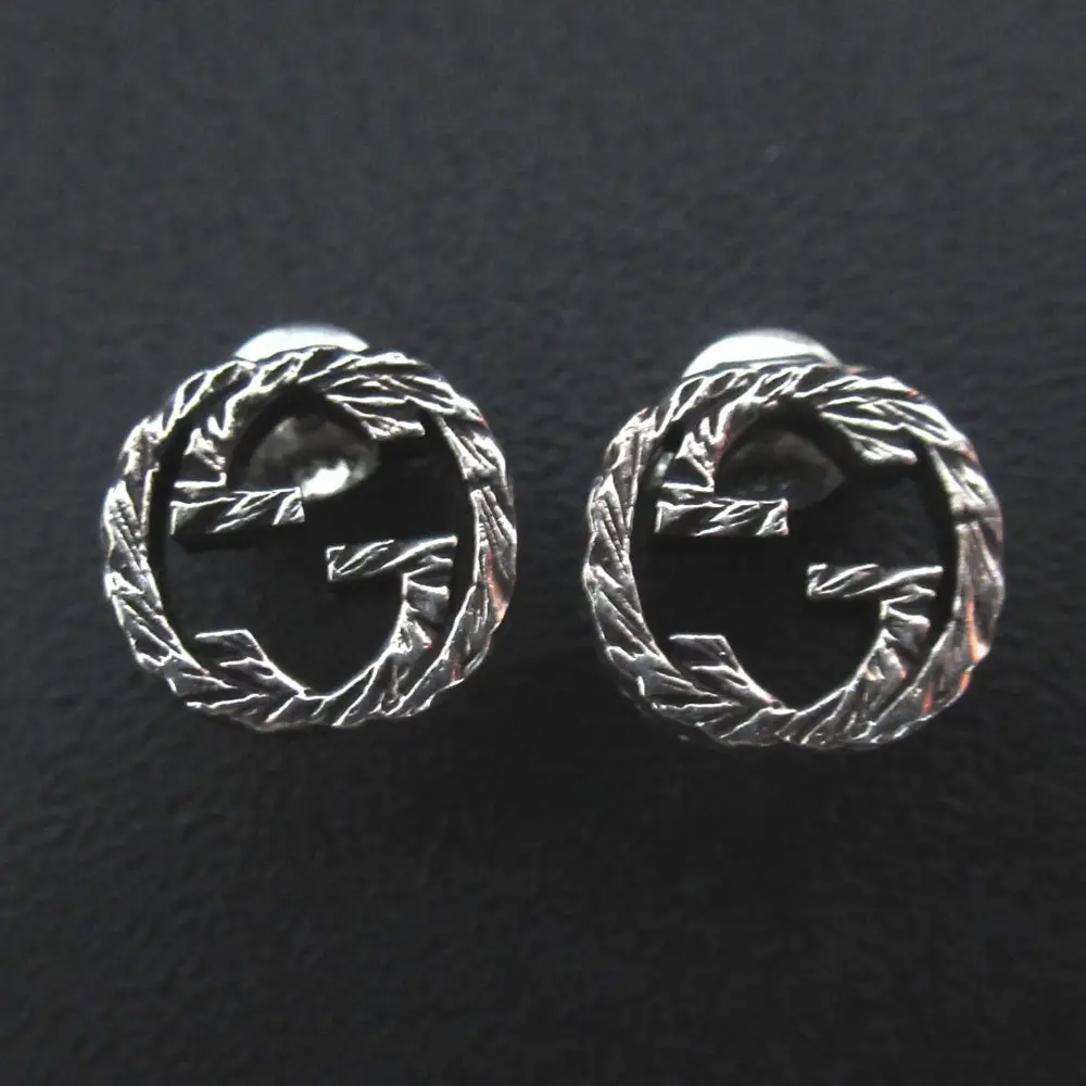 GUCCI グッチ インターロッキングG スタッドピアス Ag925 シルバー