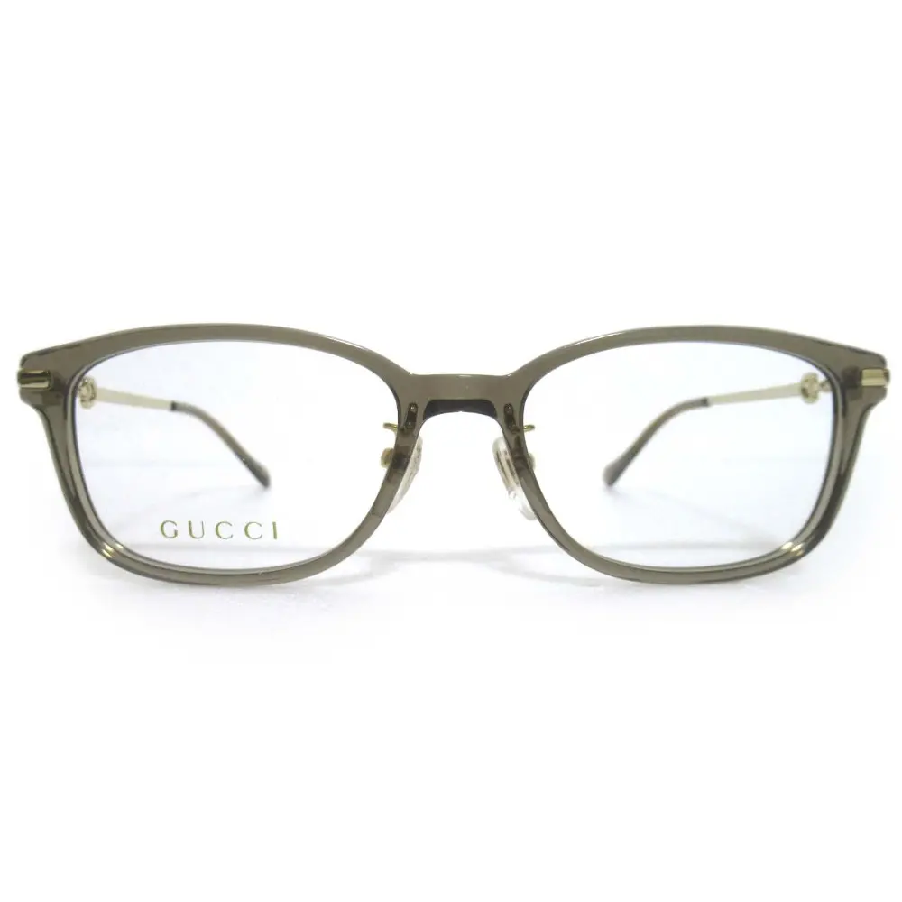 GUCCI グッチ デモレンズ ホースビットモチーフ ウェリントン メガネ 眼鏡 GG1129OJ 52□17-140 クリアグレー