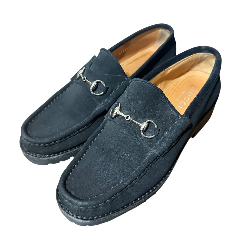 GUCCI グッチ トムフォード期 スエード ホースビットローファー サイズ38 1/2 25.5cm相当 ブラック