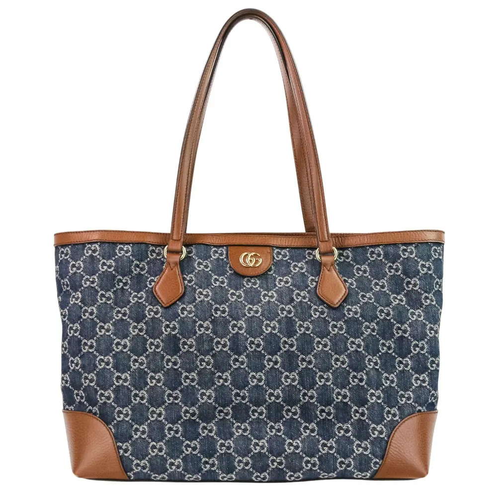 GUCCI グッチ オフィディア GGデニム ミディアム トートバッグ 631685 インディゴ ブラウン