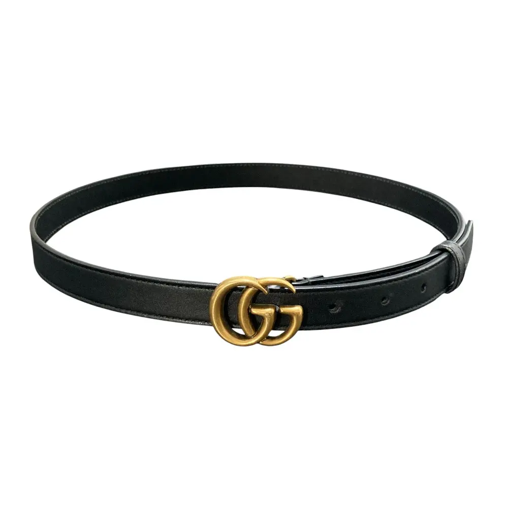 GUCCI グッチ GGインターロッキング ナローベルト 409417 80 32 ブラック