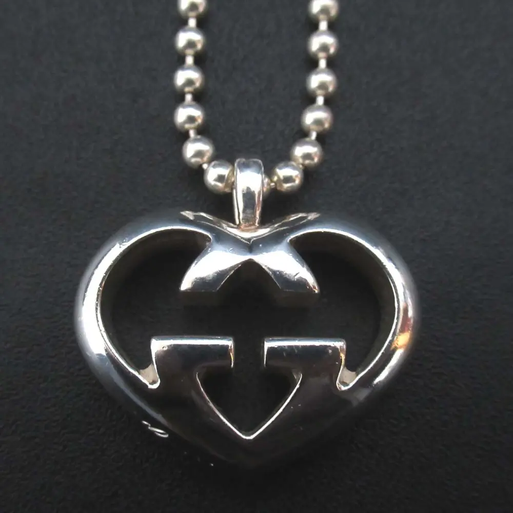 GUCCI グッチ GGハート ボールチェーン ネックレス AG925 シルバー