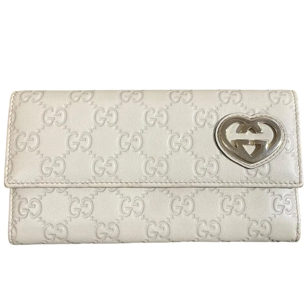 GUCCI グッチ GGシマ 二つ折り長財布 ロングウォレット アイボリー