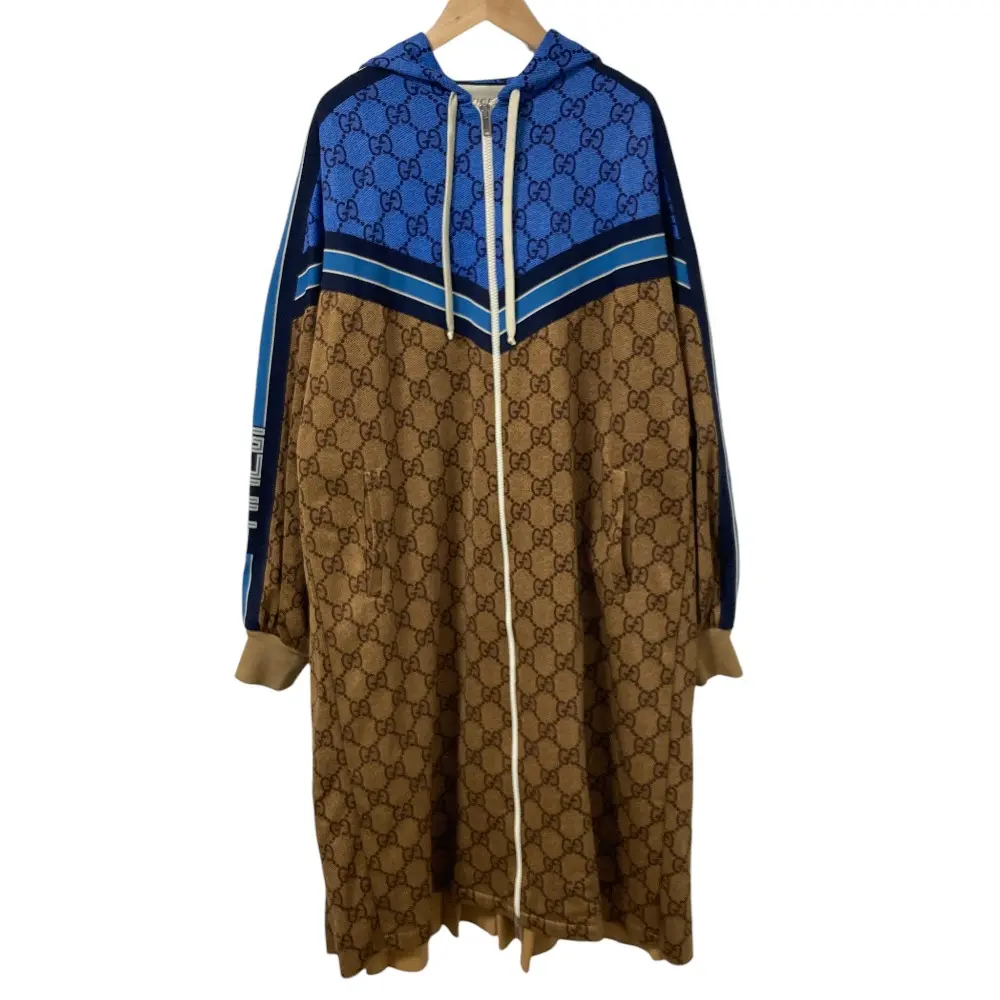 GUCCI グッチ GGテクニカルカラー切替 バックプリーツ ジャージーパーカージャケット コート 550604 サイズXS ブラウン