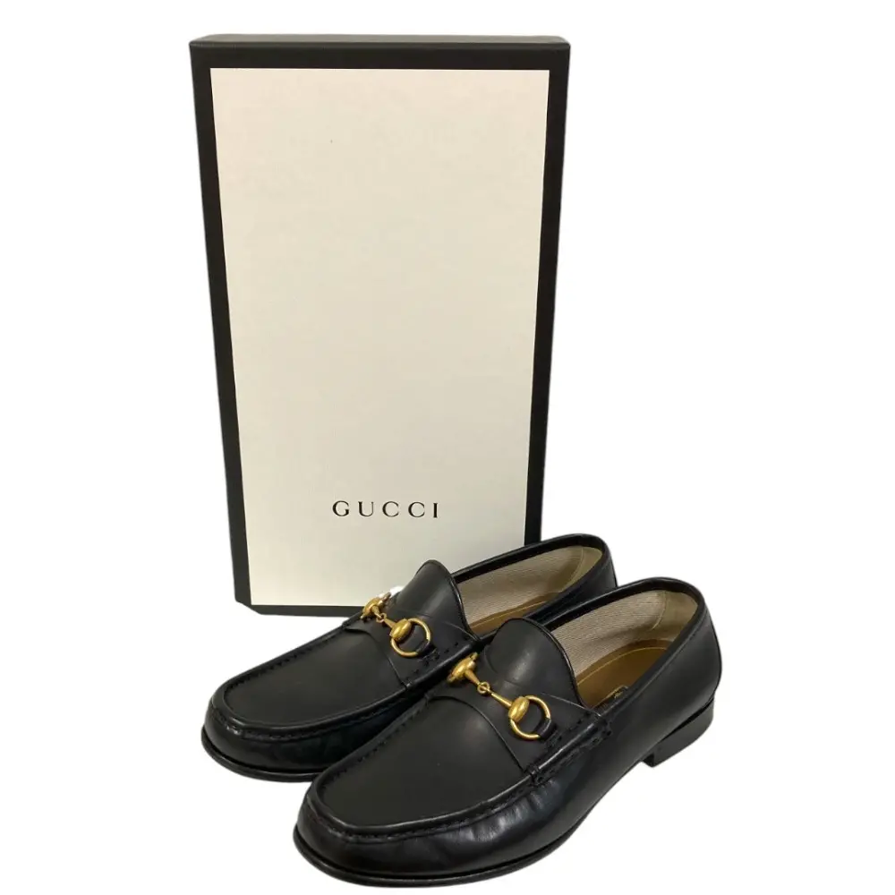 GUCCI グッチ ホースビットローファー シューズ 8 約27cm ブラック