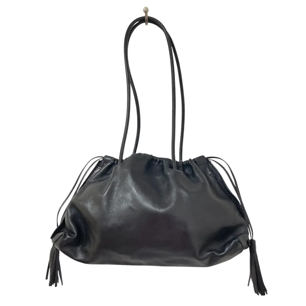 GUCCI グッチ スムースレザー 巾着トートバッグ 001-4403 ブラック