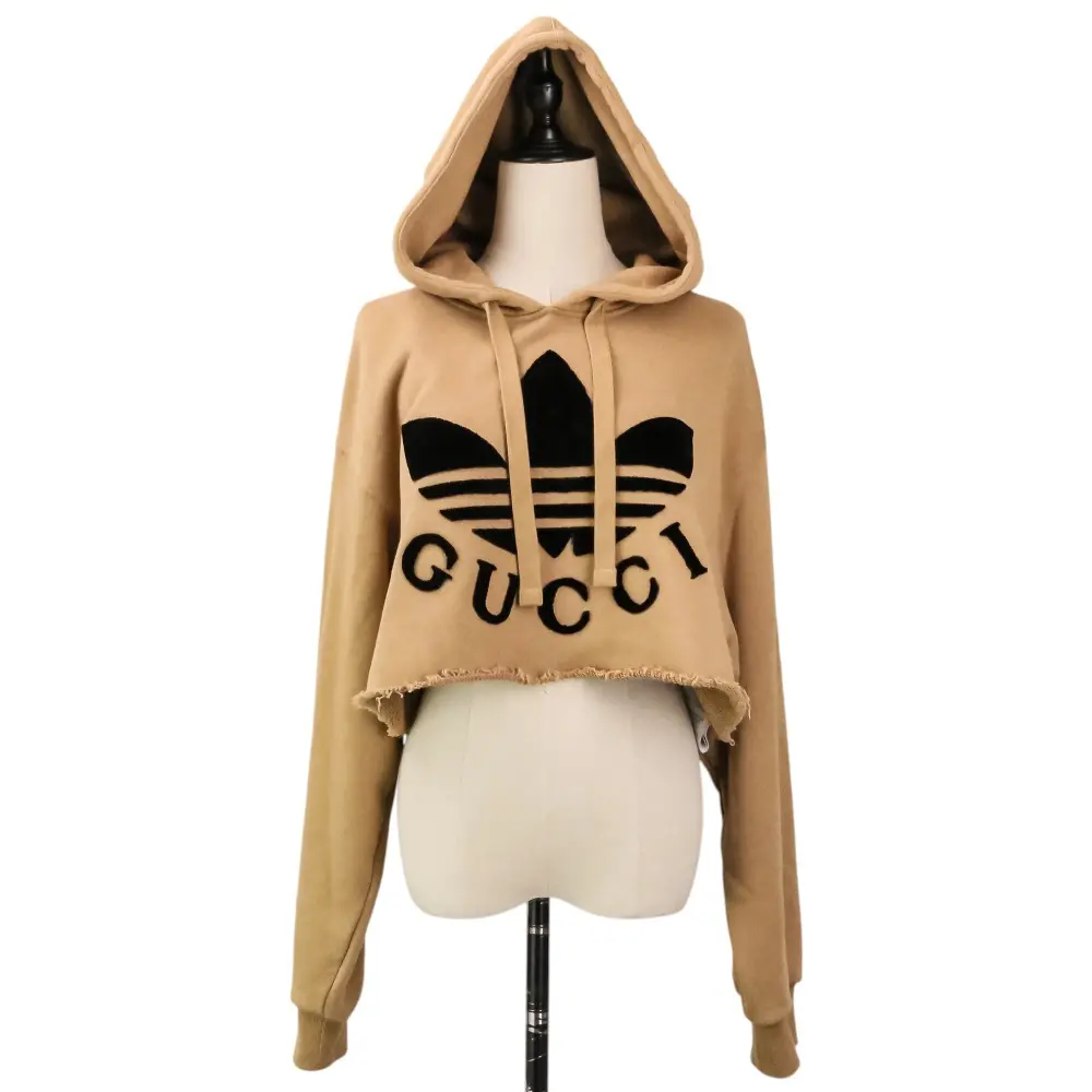GUCCI × adidas グッチ アディダス ロゴクロップドフーディ パーカー M ベージュの買取実績【2025年12月買取】