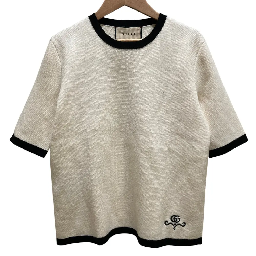 23AW GUCCI グッチ ウールハイゲージニット トップス 681309 サイズS ベージュ