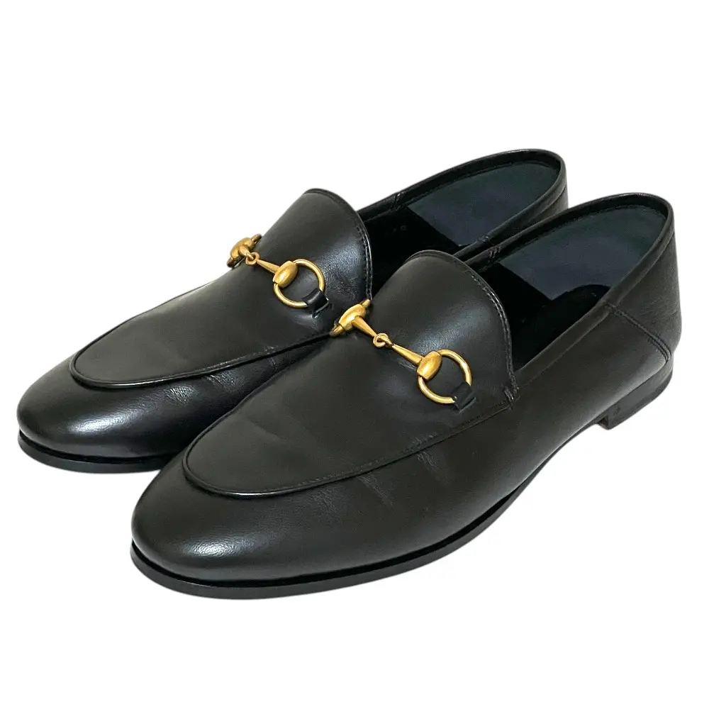 GUCCI グッチ ブリクストン ホースビット レザー ローファー シューズ 414998 サイズ38 25cm ブラック
