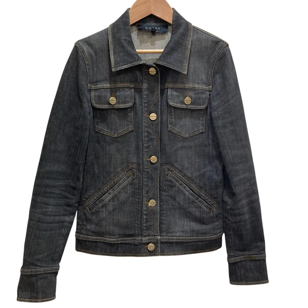 GUCCI グッチ ストレッチ デニムジャケット Gジャン Mサイズ ブラック