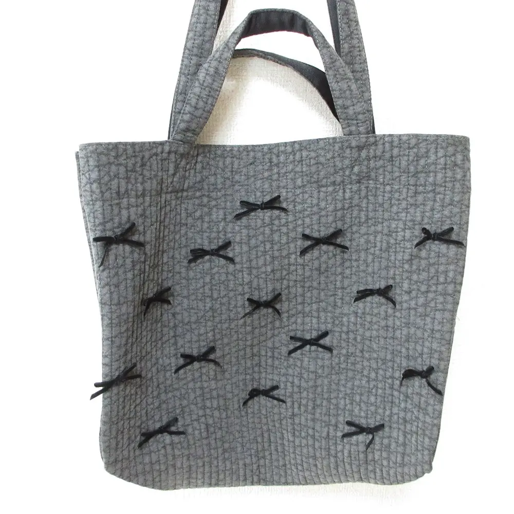 gypsohila ジプソフィア Picnic Bag M 2WAY リボンバッグ トートバッグ ハンドバッグ ブラック