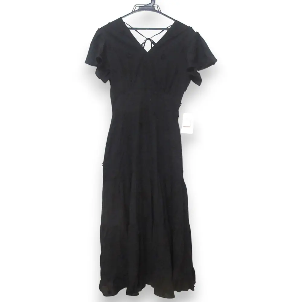 Gypsohila ジプソフィア Floret Dress Vカット 半袖 ロングワンピース GPAC-101 サイズ36 ブラック